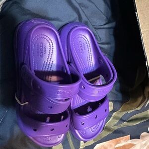 Purple platform new crocs